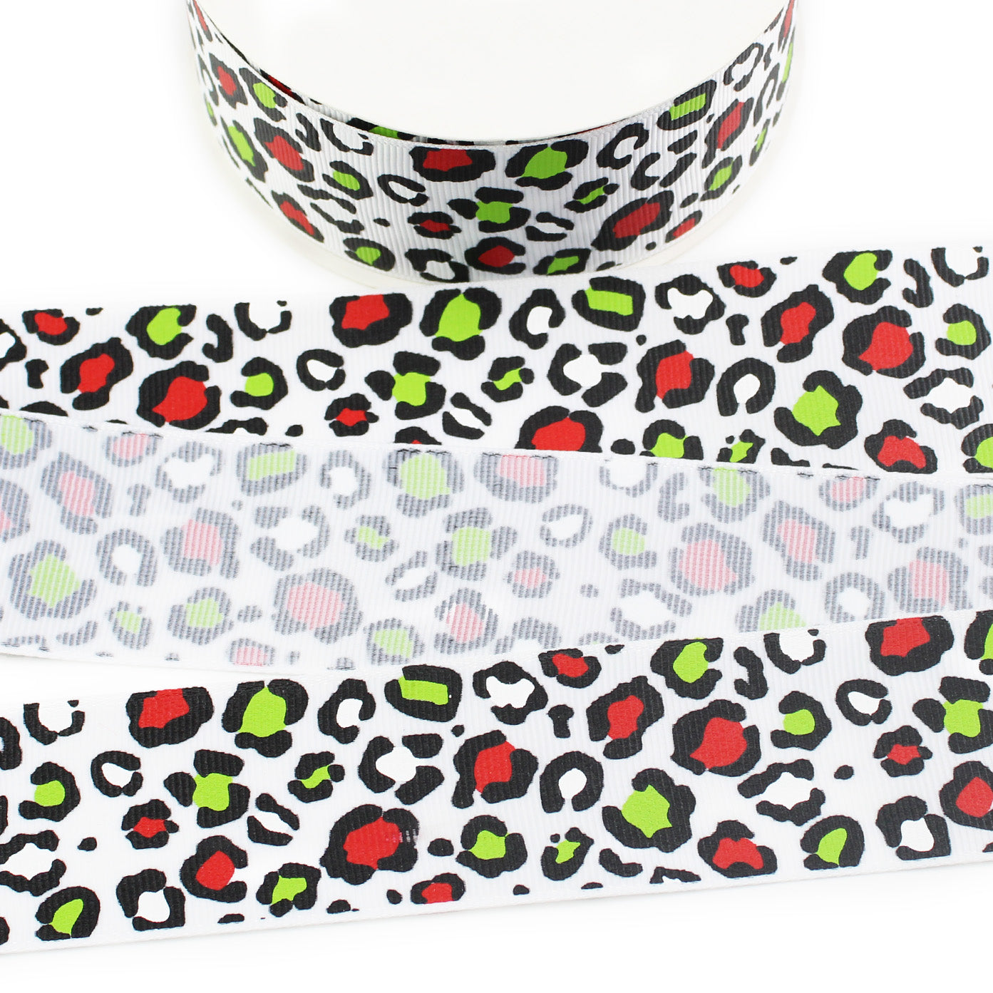 Christmas Leopard Grosgrain Ribbon