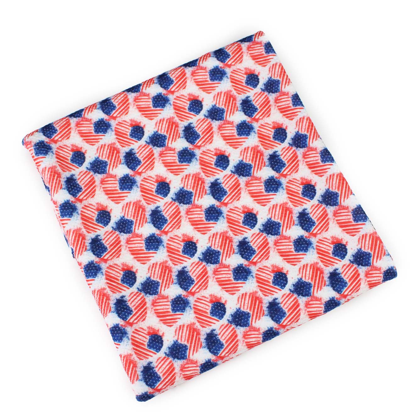 US Flag Hearts Bullet Fabric